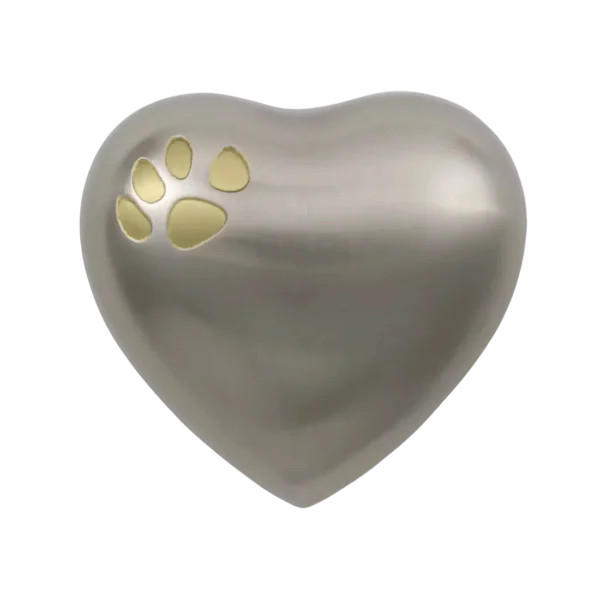 Classic Paws Pewter Heart Shaped Pet Urn